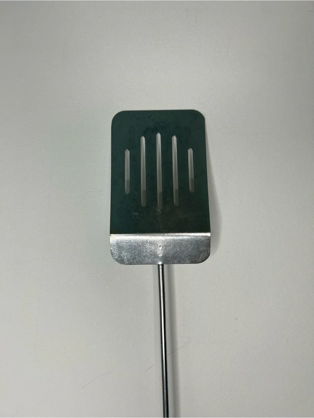 Vintage 80s Long Wood Handle Stainless Steel Slotted BBQ Spatula - Picture 4 of 7